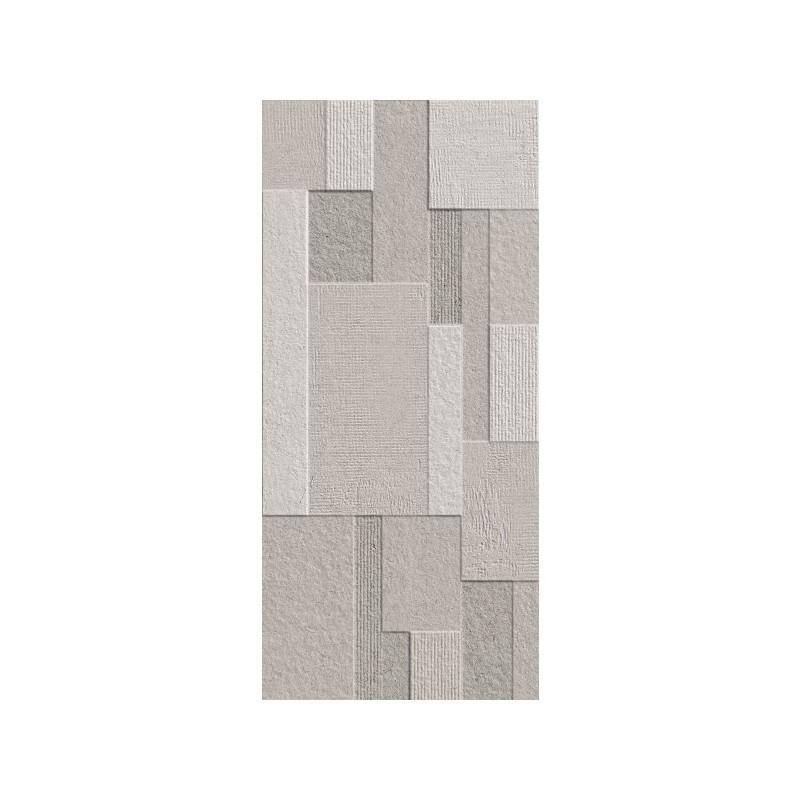 Carrelage Relive cube Limestone blanc 30x60 cm