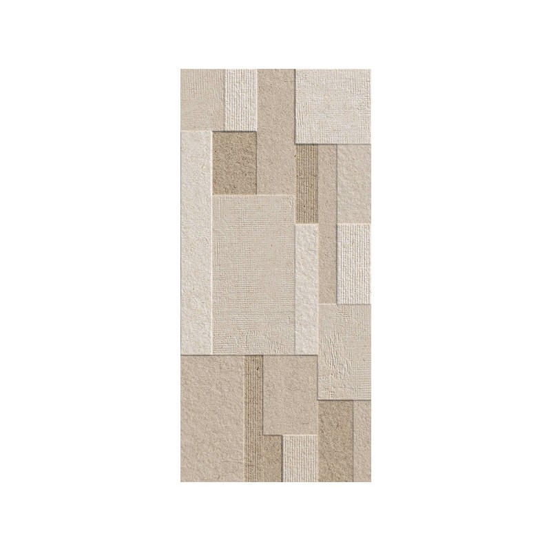 Carrelage Relive cube Limestone ivoire 30x60 cm