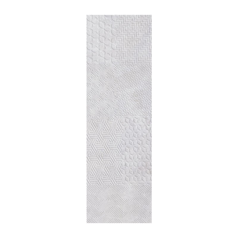 Carrelage Textile Materia blanc 25x80 cm