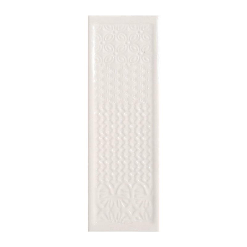 Carrelage Decor Titan blanc 10x30,5 cm