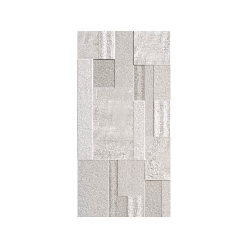 Carrelage Relieve cube progress blanc 30x60 cm